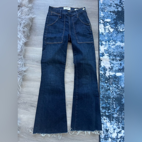Frame Denim Indigo Flare Jeans - Picture 3 of 8